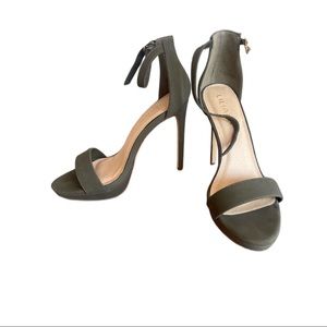 Liliana Olive Stiletto open toe ankle strap heels